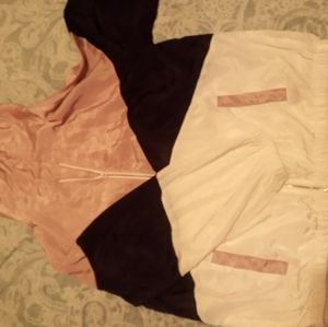 Romwe zipper front colorblock windbreaker jacket size lrg